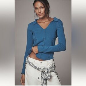 NWT Anthropologie Pilcro Stitched Long Sleeve Top